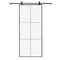 Renin Lexington Clear Glass Metal Barn Door with Installation Hardware Kit 37 in. KMCTLXC-37BL-E - alternate 1